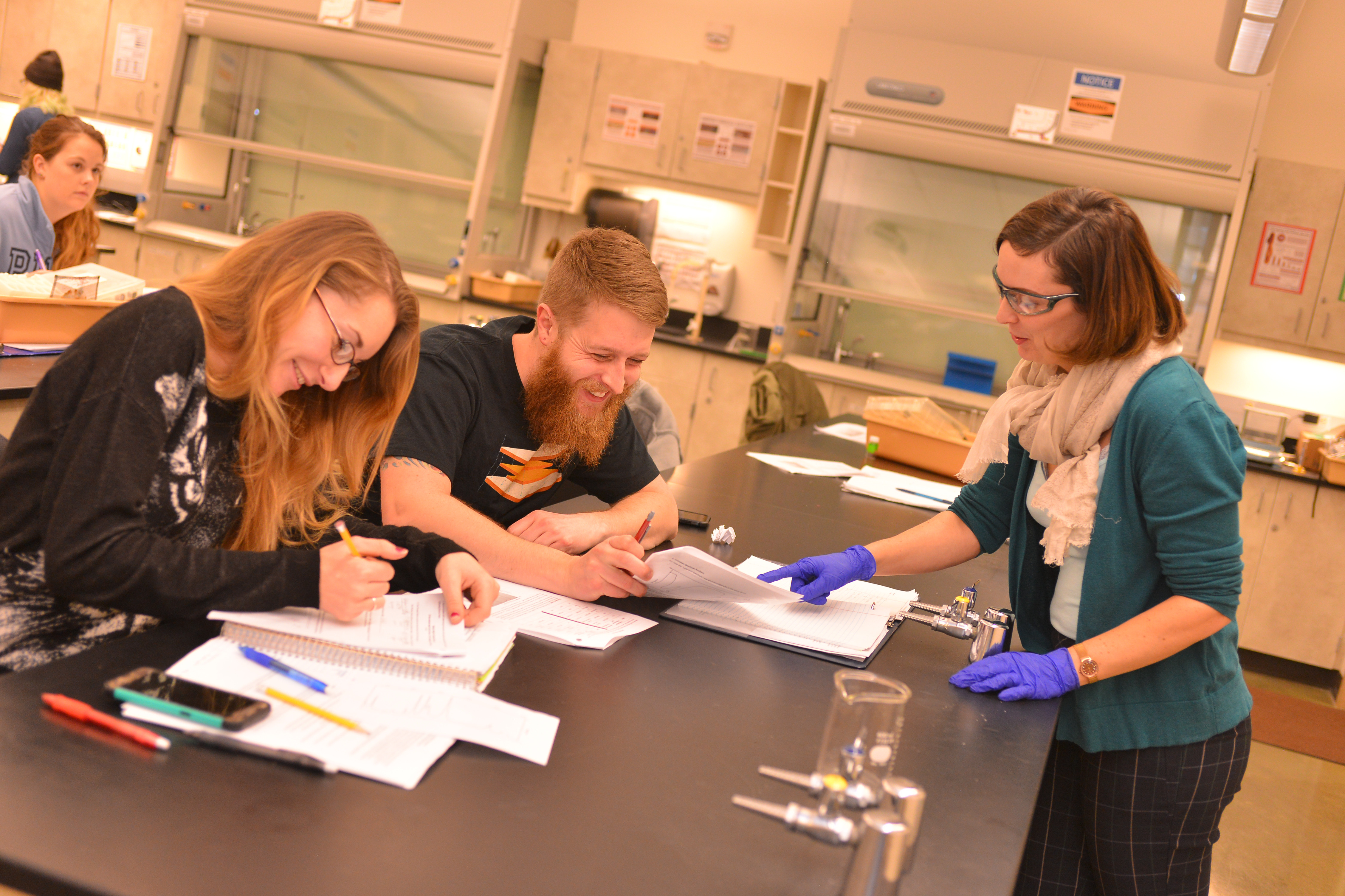 Instructor Helping Students in Lab